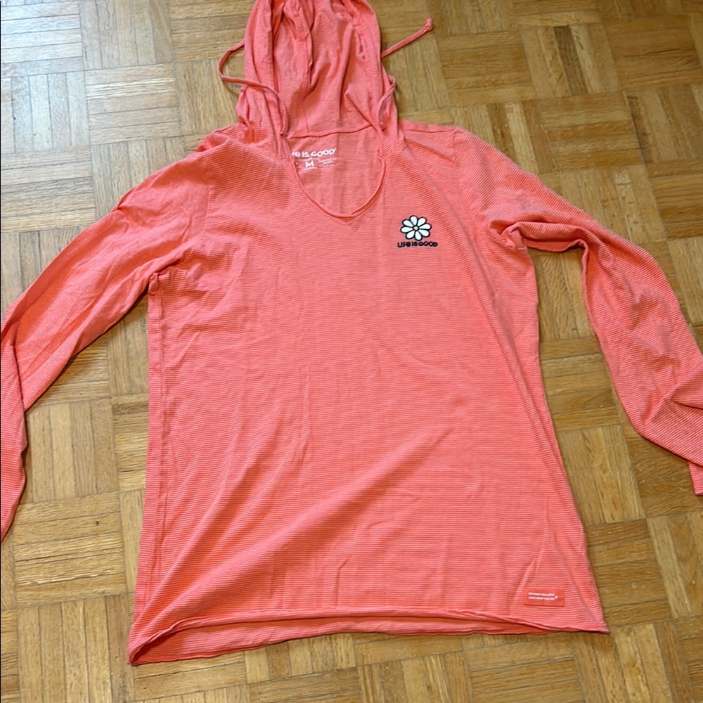 Life is Good Coral Hoodie